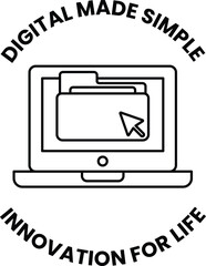 Wall Mural - A computer screen with a mouse and a folder icon