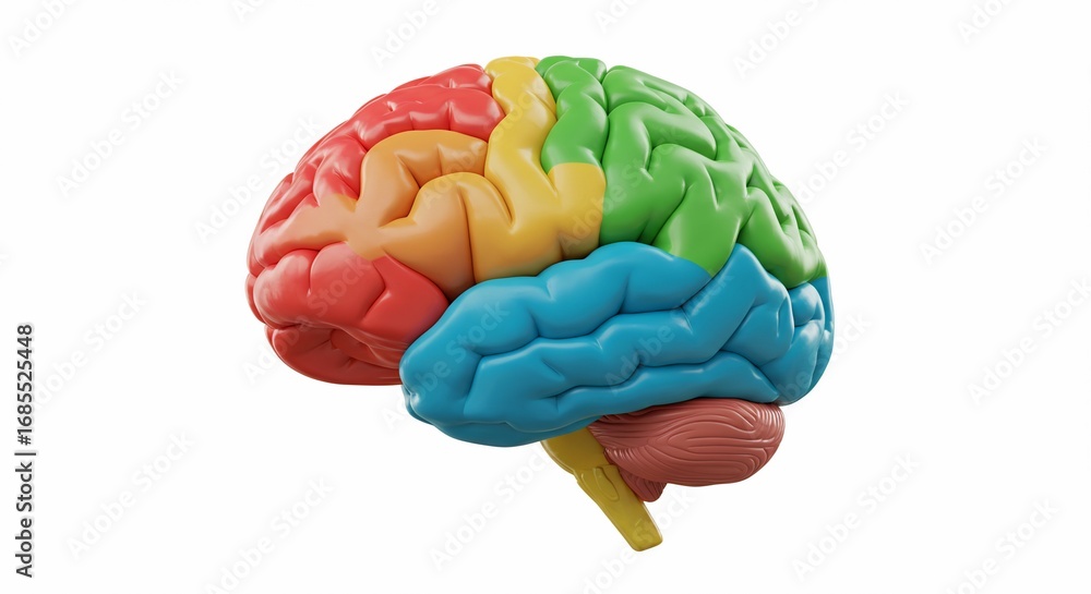 Colorful brain model for educational neuroscience marketing materials ...