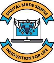 Wall Mural - A logo for digital made simple innovation for life