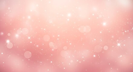 Romantic pink background with bokeh lights and sparkling stars, perfect for valentines day or festive celebrations with dreamy effect