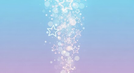 A celestial dance of stars and bokeh lights on a gradient background, creating a magical and dreamy atmosphere for festive celebrations