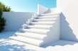 © starush - White outdoor staircase with modern minimalist design and clean lines