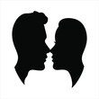 © Mohon - Silhouette of two heads facing each other in profile suggesting love romance or intimacy
