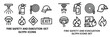© -A/v/R- - Collection of fire safety and evacuation glyph icons featuring equipment and emergency symbols for safety awareness