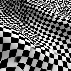 Wall Mural - Seamless Checkerboard Pattern with Slightly Wavy Texture Effect