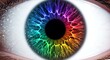 © Pixel Prism - A captivating closeup of a rainbow eye with vibrant colors and patterns