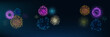 © sabelskaya - Fireworks salute with shining sparks, festive firecracker burst, colorful pyrotechnic shimmering explosion vector illustration