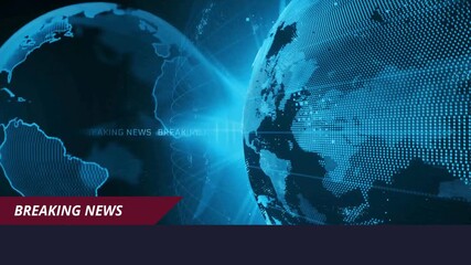 Breaking News Template intro for TV broadcast news show program 
