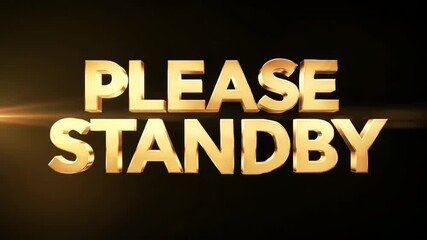 Please Standby A Gold Text Animation