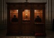 © Halyna - Two men visit the confessional in a church, seeking forgiveness and spiritual guidance within the traditional setting