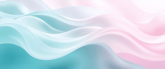 Canvas Print - Abstract pastel pink and blue wavy background flowing smoothly