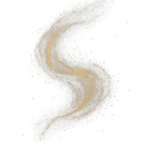 Złota abstrakcyjna smuga pyłu w kształcie litery S – błyszczący efekt świetlny do tła, dekoracji i projektów luksusowych