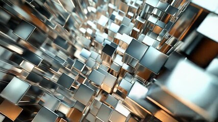 Abstract metallic cubes creating modern background design