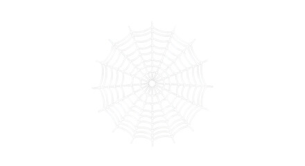 A delicate spiderweb isolated on transparent background, showcasing intricate patterns and symmetrical design, capturing the essence of natures artistry and the spiders engineering prowess
