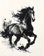 © nagi - 筆で描いた風の力強い馬
