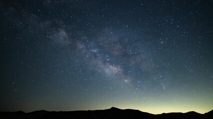 Wall Mural - June Bootid Meteor Shower and Milky Way Galaxy 24mm Southwest Sky Over Canyon Time Lapse