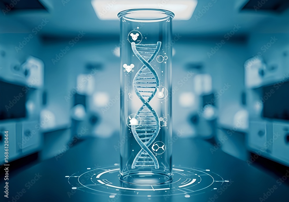 Discover groundbreaking DNA research in a modern lab setting Stock ...