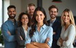 © Susan - Group of business workers smiling happy and confident. Posing together with smile on face looking at the camera, young beautiful woman with crossed arms at the office. High quality