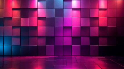 Abstract Geometric Pink and Blue Room.