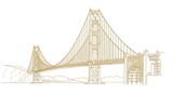 Golden Gate Bridge Line Art Illustration