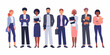 © Apurba - Diverse group of business professionals standing together in a line wearing smart casual attire