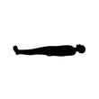 © ROKON - Black silhouette of a person lying on their back in relaxation pose
