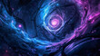 © Bryan - Abstract Cosmic Galaxy Swirl: Futuristic Starfield and Nebula in Violet and Blue Tones - Digital Art for Universe and Astrology Exploration