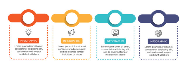 Wall Mural - steps business data visualization timeline process infographic template design with icons. simple in