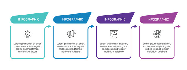 Wall Mural - steps business data visualization timeline process infographic template design with icons. simple in