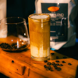 glass of ice mocca and coffee