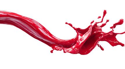 Wall Mural - Dynamic flow of vibrant red liquid with an isolated transparent background for creative applications