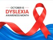 © Hriday - October is dyslexia awareness month with a prominent red ribbon symbolizing support and understanding