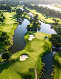 Aerial view of a golf course
