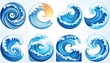 © Belajar - Circular ocean wave designs, various styles