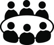 © MdShahin - Business meeting icon, teamwork discussion illustration, group collaboration vector, people