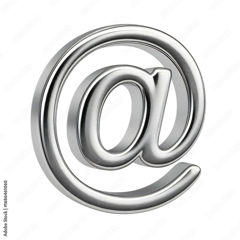 email sign or @ symbol 3D png on transparent background Stock ...