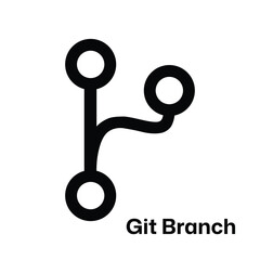 Git branch vector icon for coding workflow, software development, and version control