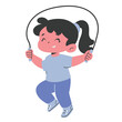 © Egidsgn - a girl jumping rope illustration