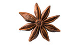 single star anise spice top view isolated on white