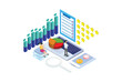 © M.Farihin - Online survey concept with characters. Can use for web banner, infographics, hero images. Flat isometric vector illustration isolated on white background.  Suitable for Diagrams, Graphic Related Asset