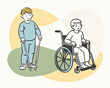 © Mohammed - Children with mobility aids one standing with crutches the other in a wheelchair