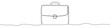 © chekman - Briefcase in one line art style. Briefcase drawing with editable black stroke on white background. Vector illustration.