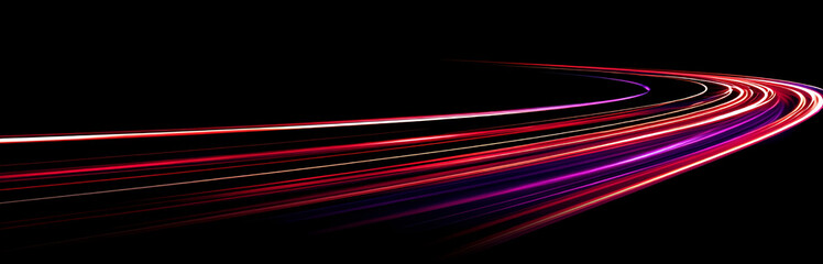 Wall Mural - Futuristic Neon Line Effect PNG