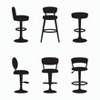 © MdMasudRana - Breakfast bar stools stylish furniture icons set