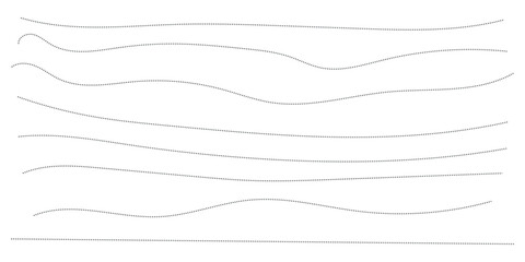 Long dashed hand drawn squiggle, loopy line vector, Dashed hand drawn line icon isolated on transparent background. EPS 10