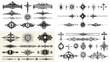 © Creative Nest - Gothic ornamental crosses and vintage religious dividers in black and white, perfect for tattoo design, spiritual art, and antique decoration projects.