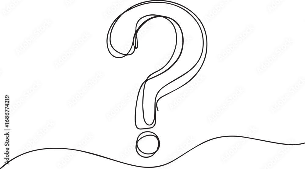 Question mark vector one line drawing illustration Stock Vector | Adobe ...