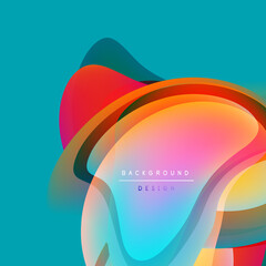 Wall Mural - abstract colorful layers create dynamic flowing shapes. vibrant gradients blend, forming modern back