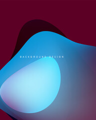 Wall Mural - abstract fluid shapes, vibrant blues, deep burgundy. modern design, smooth gradients create dynamic 
