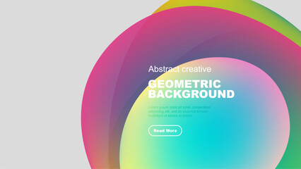 Wall Mural - abstract colorful design. overlapping circles create vibrant gradient effect. text promotes further 